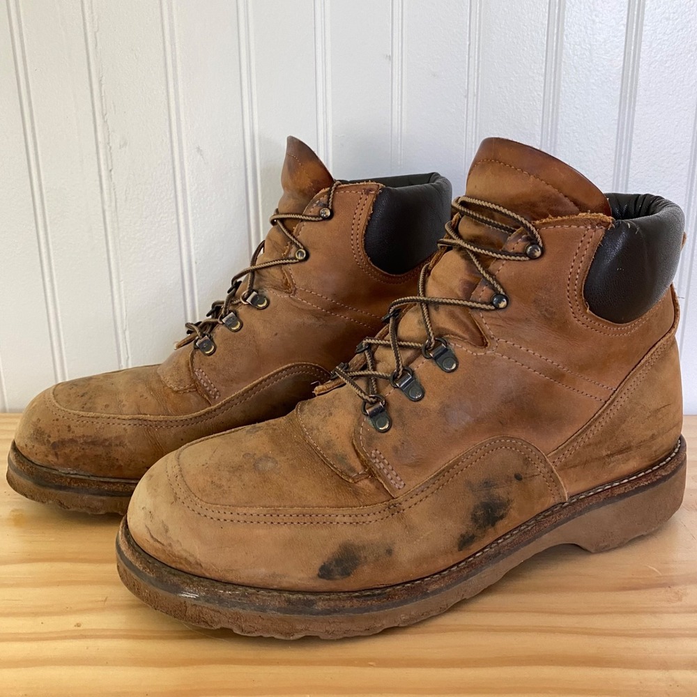 Red Wing Mens Leather Work Boots Size 10 Truwelt Chukka Brown Safety USA Made